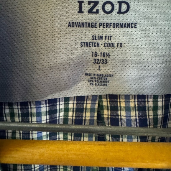 Izod plaid advantage performance slim fit stretch cool fix size large - Picture 4 of 4